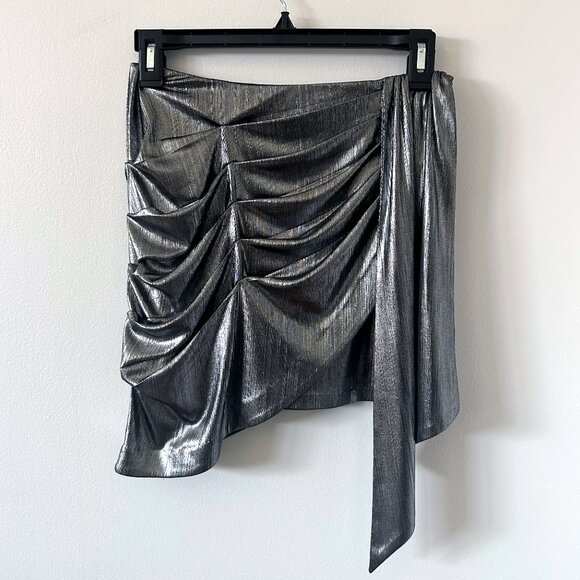 Retrofête Luna Draped Lamé Mini Skirt, size XS, Like New - Picture 1 of 5